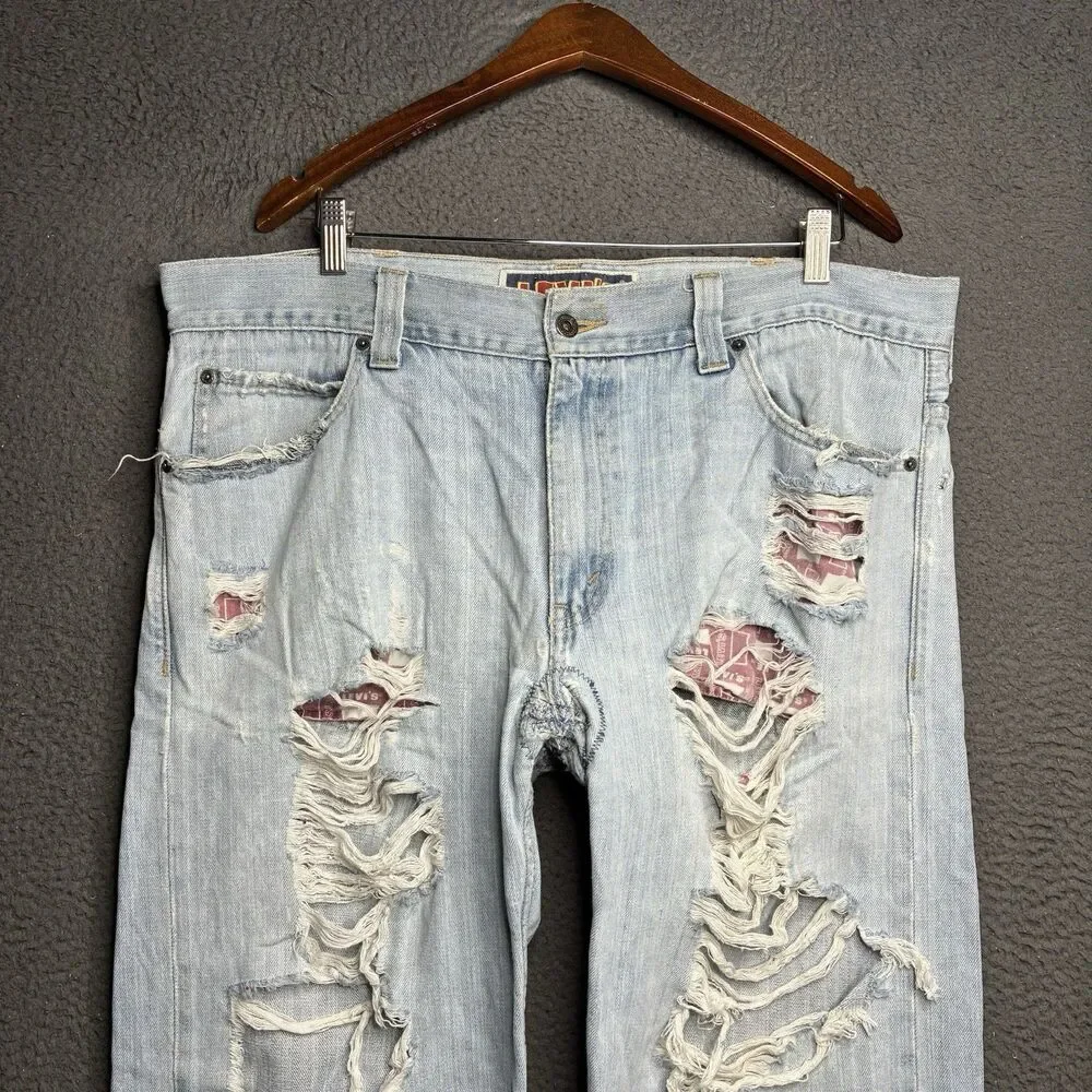 VINTAGE Levi's 549 Men Jeans 38X30 Denim Low Loose Baggy Skater Y2K Thrashed